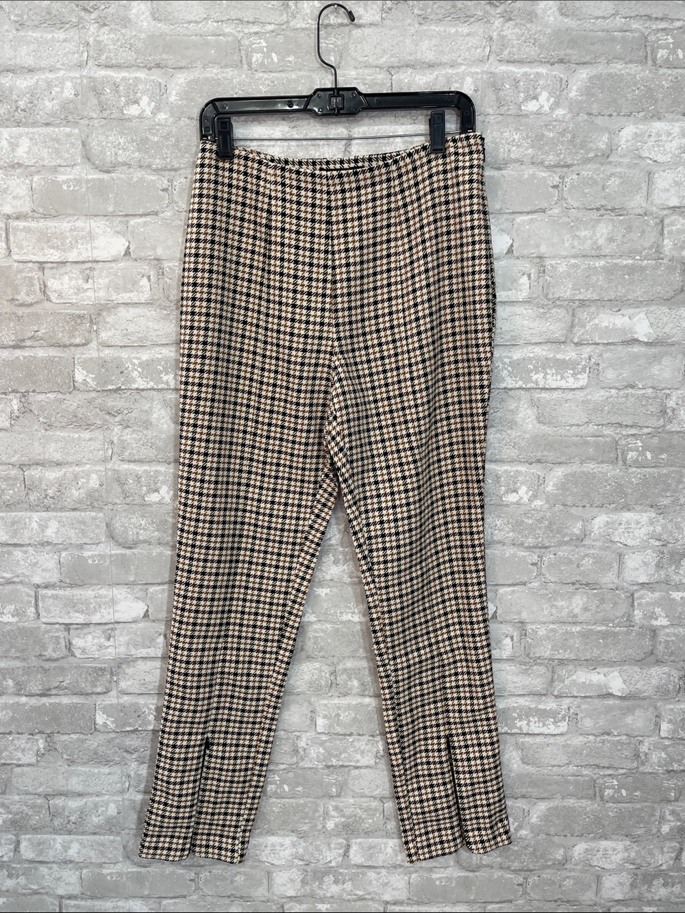 Who What Wear Black and Cream Houndstooth Skinny Pants